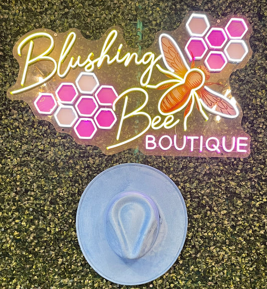 SkyBlue Suede Teardrop Hat