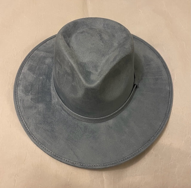 SkyBlue Suede Teardrop Hat