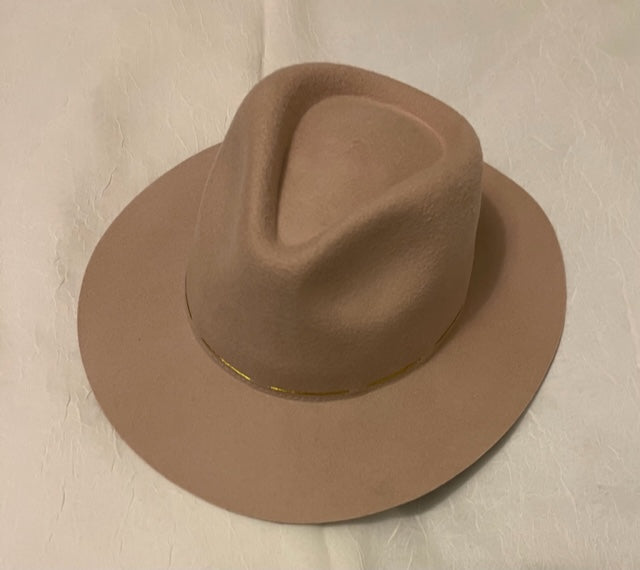 Wool Beige Teardrop Fedora